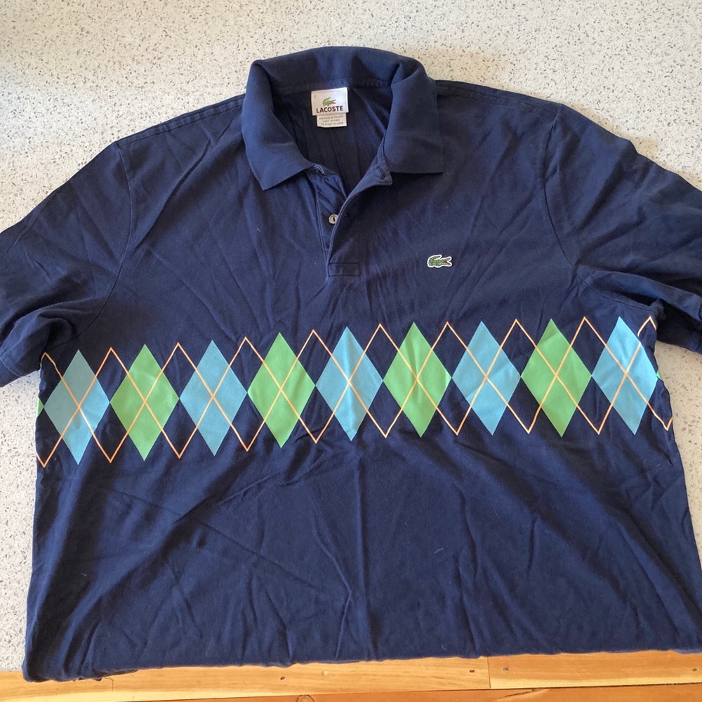 Lacoste XL argyle shirt sleeve shirt.